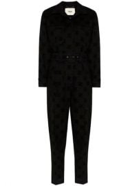 Fendi Karligraphy logo-print stretch-cotton jumpsuit at Farfetch